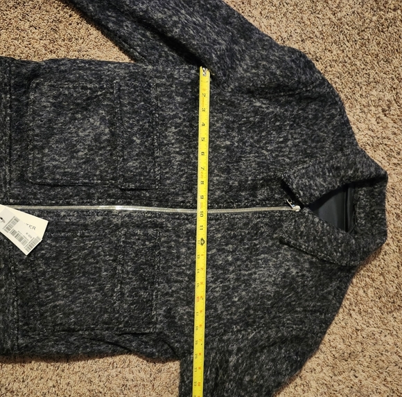 NWT Mr.P Mr Porter Felted Virgin Wool Blend Blouson Jacket Coat Black - Picture 10 of 12